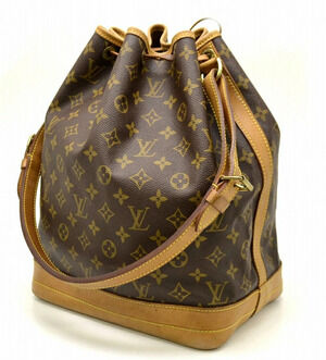 Louis Vuitton Monogram Drawstring Noe Shoulder Hobo Bag Brown